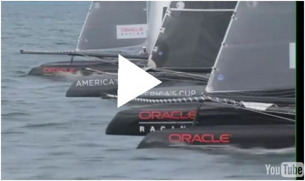 America's Cup 45 catamaran racing video