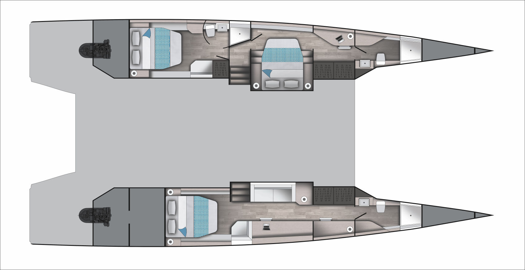 McConaghy 60 Multihull Catamaran Layout