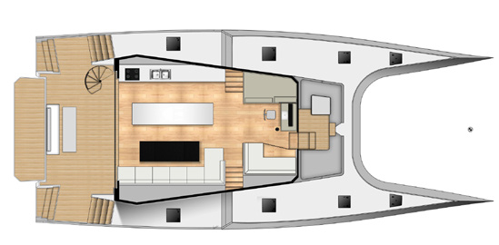 McConaghy 62 catamaran interior hulls