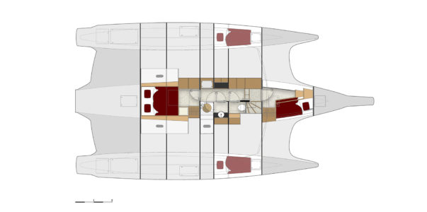 LEEN 50 Trimaran Layout - Aeroyacht Multihull Specialists
